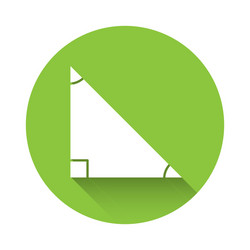 white triangle math icon isolated with long shadow vector image