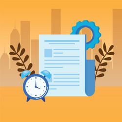 Alarm clock with document file vector
