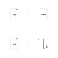files and folders sign simple linear icon vector image