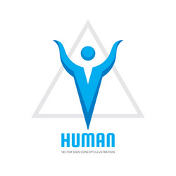 human character - logo template concept vector