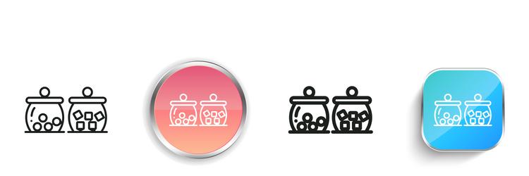 jars icon thin linear regular and button style vector image