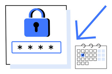 password security and scheduled access indicated vector image