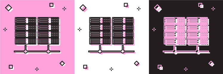 Set server data web hosting icon isolated vector