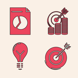 set target document with graph chart vector image