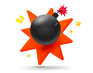 bomb with explosion effect 3d mobile application vector image