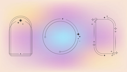 flat design minimalist linear frame with fluid vector image