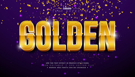 golden 3d text effect design editable and scalable vector image