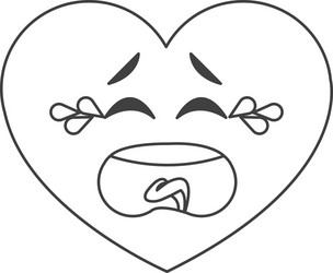 Crying heart cartoon icon vector