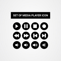 Media player button icon flat design template Vector Image