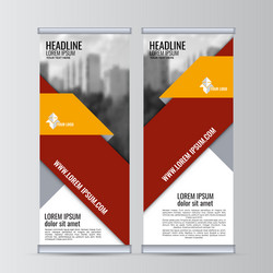 Roll up business banner design vertical template vector