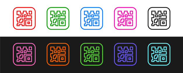 set line qr code sample for smartphone scanning vector image