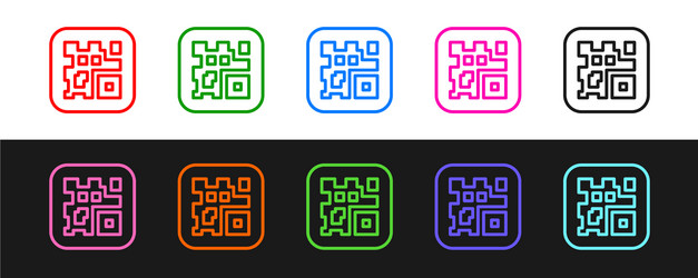 Set line qr code sample for smartphone scanning vector