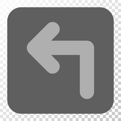 turn left rounded square button vector image