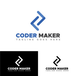 Coder maker minimalist logo vector