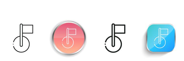 flag icon thin linear regular and button style vector image
