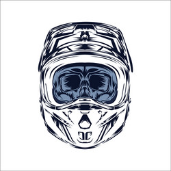 Motocross Skull Helmet Rider Vector Image