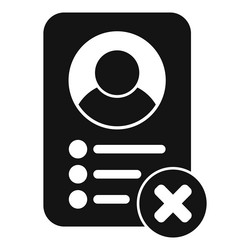 personal profile being deleted from user database vector image