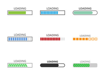 Pixel loading 99 percent bar Royalty Free Vector Image