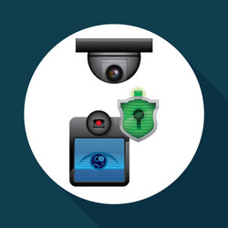 Security system design protection icon isolated vector