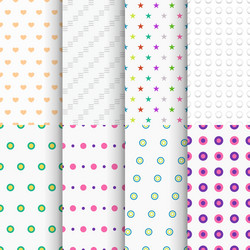 light colored seamless background patterns in set vector image