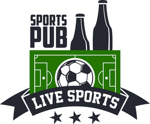soccer live sports or football bar pub icon Vector Image