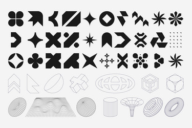 abstract geometric shapes and patterns collection vector image