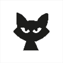 Cute pixel 8 bit cat isolated on blue background 15435020 Vector Art at  Vecteezy