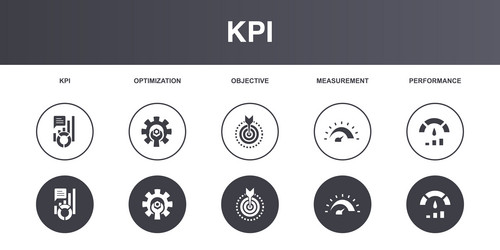 kpi optimization objective measurement vector image