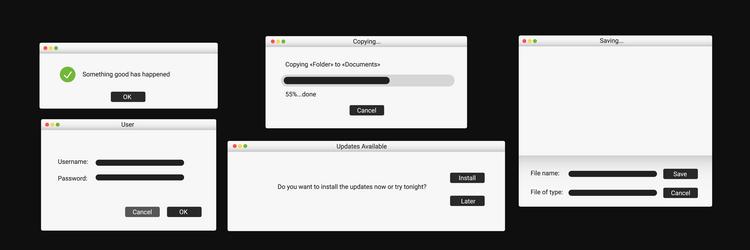 set of modern computer window successful message vector image