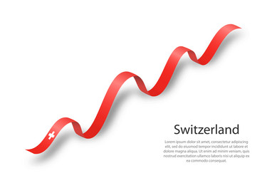 waving ribbon or banner with flag of switzerland vector