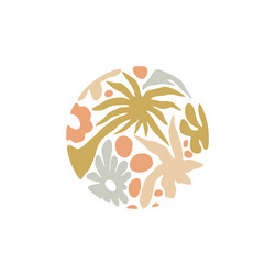 Abstract tropical logo design template vector