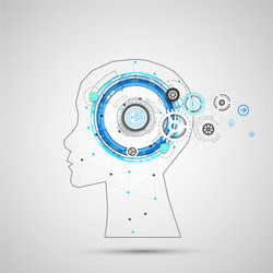 creative brain concept background with triangular vector image
