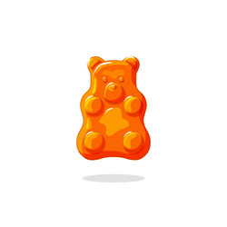 Gummy the bear orange jelly candy healthy vector