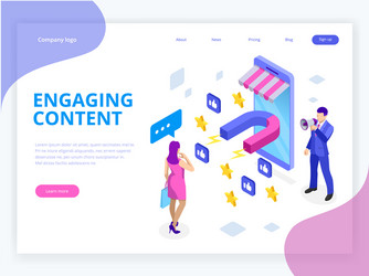 Lead generation isometric web banner Royalty Free Vector
