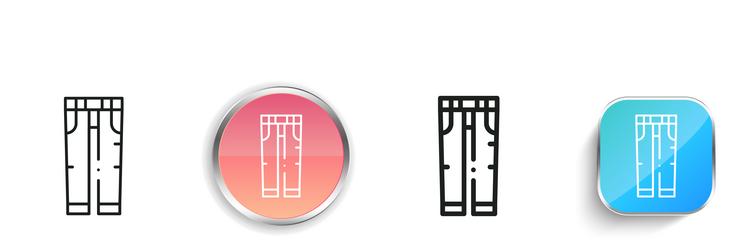jeans icon thin linear regular and button style vector image