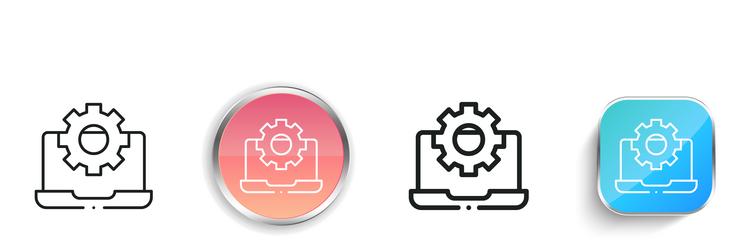 configuration icon thin linear regular and button vector image