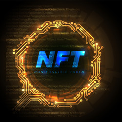 nft non fungible token concept banner background vector