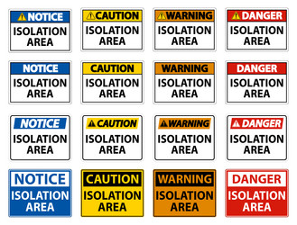 Isolate Warning Sign Warning isolation area sign isolate on white Vector Image