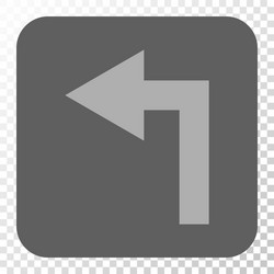 turn left rounded square button vector image