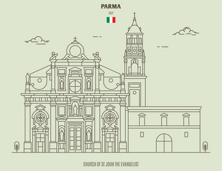 church st john evangelist in parma italy vector