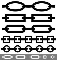 Set of 4 repeatable chain link shapes vector