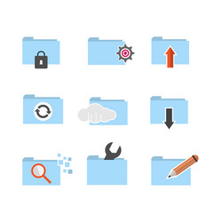 Set of folder computing icon vector