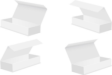 set open rectangular boxes isolated vector image
