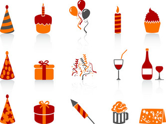 Simple color birthday icon vector