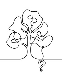 Abstract tree with question as line drawing vector