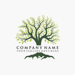 Abstract vibrant tree logo design root Royalty Free Vector