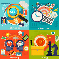 consulting management seo and strategy concept vector