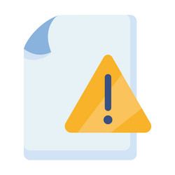error document file paper page warning vector image