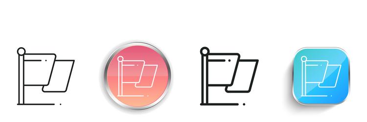 flag icon thin linear regular and button style vector image
