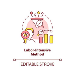 Labor intensive method concept icon vector